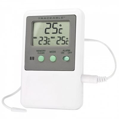 Traceable Memory Monitoring Air Thermometer with triple display and ambient probe for accurate room temperature tracking