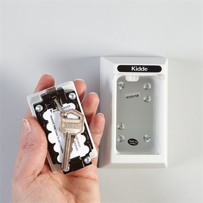 Wall-mounted locking storage box for 5 keys with push-button combination lock