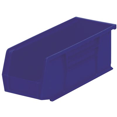 Akro Bins 4x4x11 blue storage bin with label slot, stackable and industrial grade – 12 per case