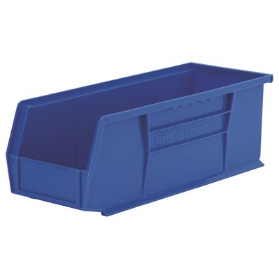 Akro Bins 5.5x5x15 blue industrial stackable bin with label slot