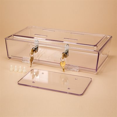 Deluxe PETG refrigerator storage box with double key lock for medication security