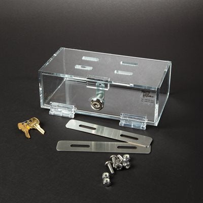 Compact refrigerator lock box with key lock, ideal for small spaces and secure medication storage