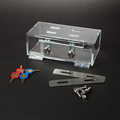Compact refrigerator lock box with dual key lock system for secure medication and sample storage