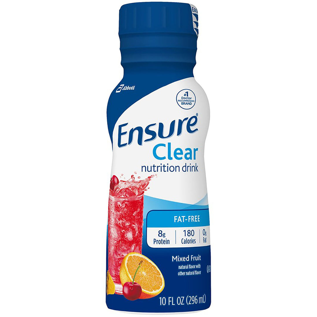 Suplemento oral Ensure® Líquido transparente con sabor a frutas mixtas, botella de 283 ml (10 oz)