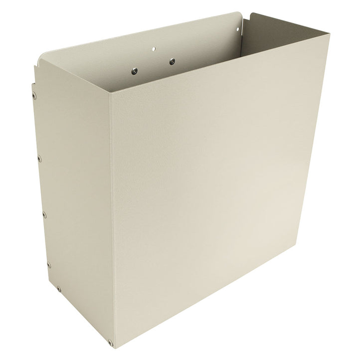 Aluminum four gallon waste container for Harloff medical carts silo view