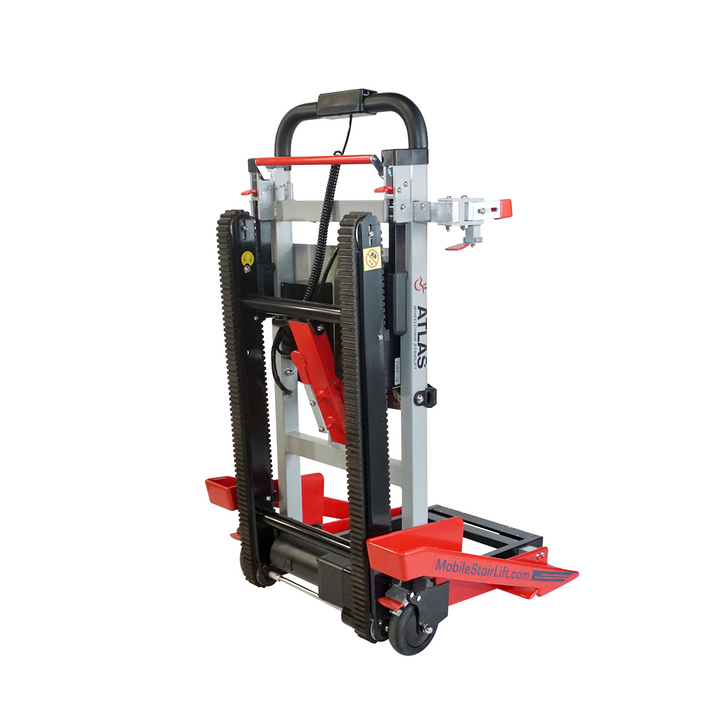 Rear safety latches and anti-slip tracks on Atlas wheelchair lift