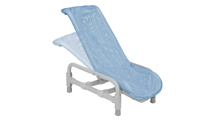 Lightweight PVC bath seat folded flat for easy storage