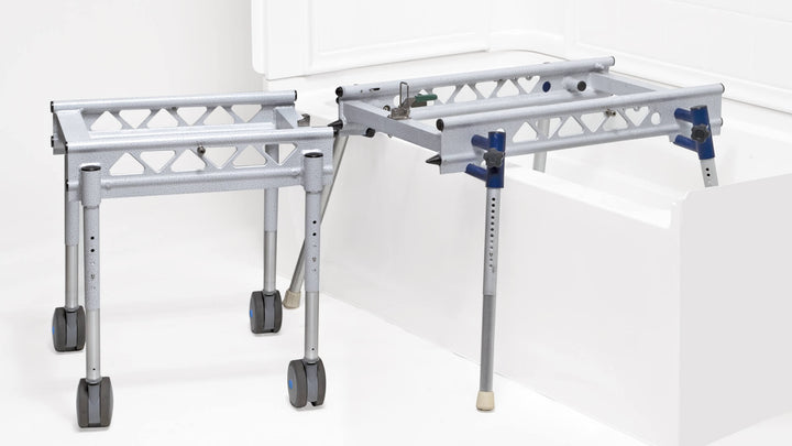 Ultima Access Foldable Tub Base attached to rolling frame