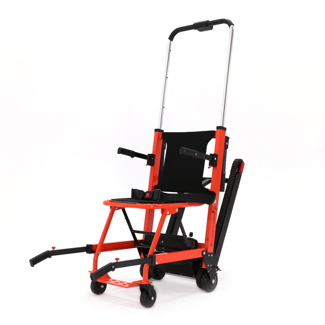 Helix Portable Stair Wheelchair in upright position