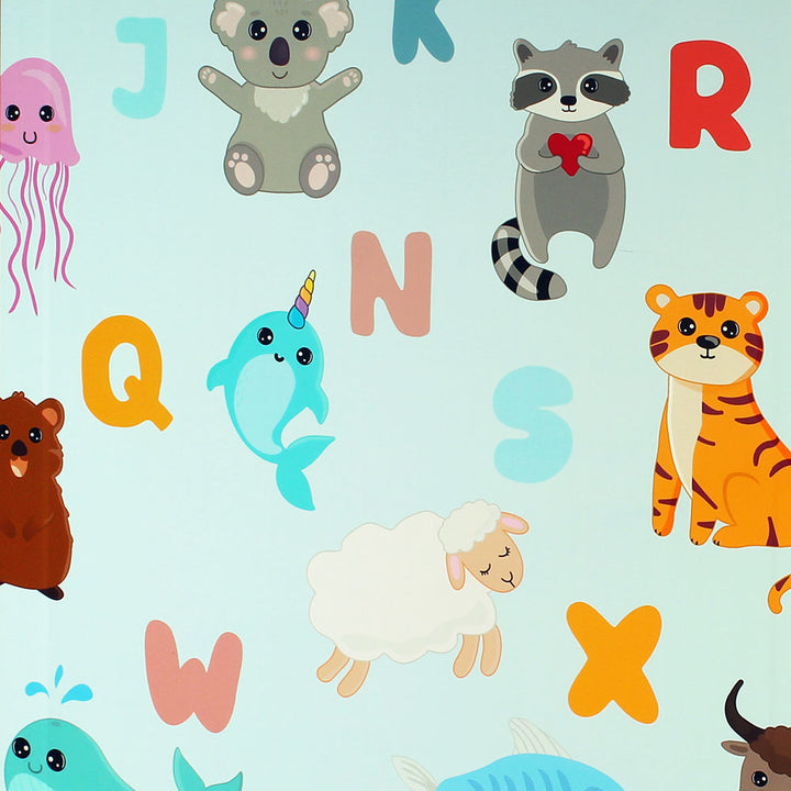 Custom pediatric medical cart with alphabet-themed partial wrap