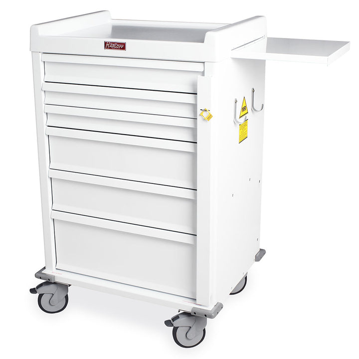 Harloff MR6B MRI safe emergency cart with six drawers in white finish