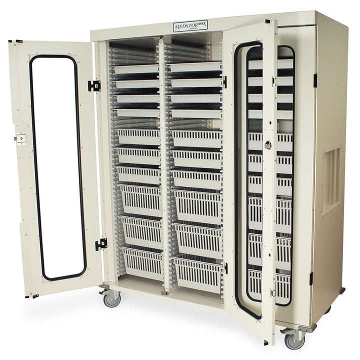 MS83-ARTHRO accessory package with 30 trays in triple column cabinet