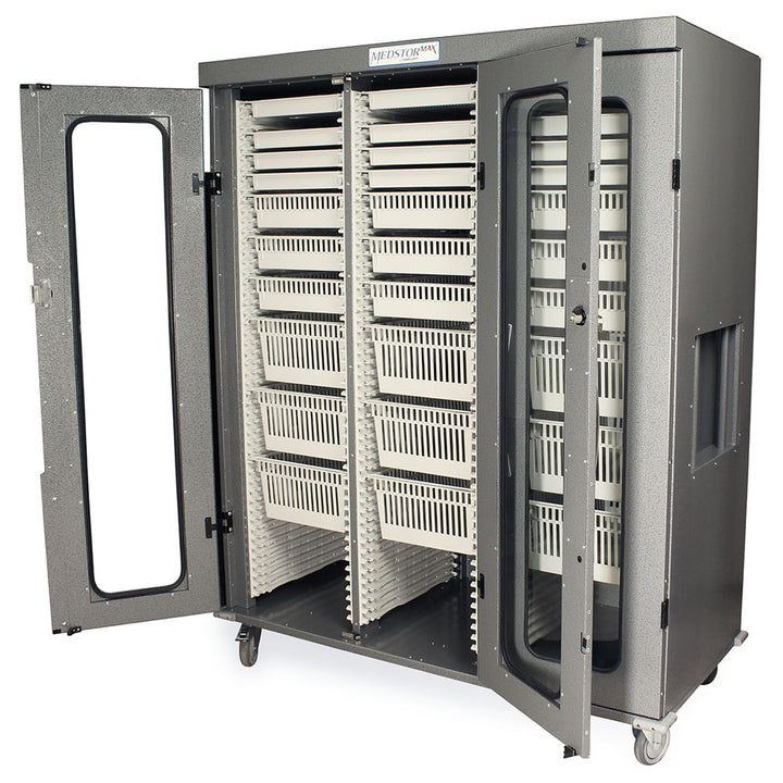 Triple column MedStor Max cabinet filled with arthroscopy tray kit