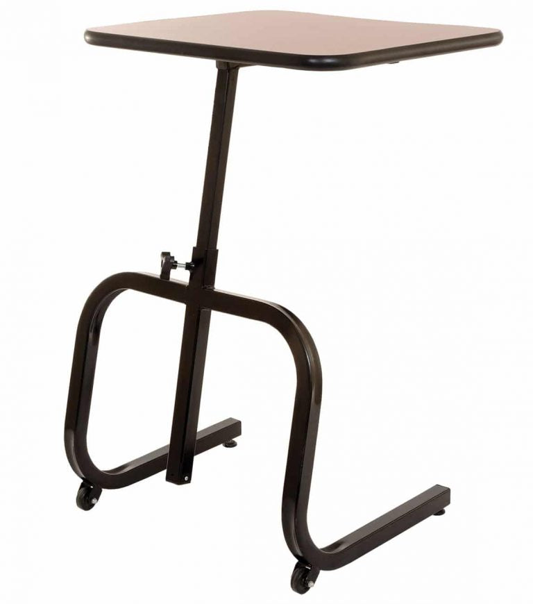 T1P single-user adjustable height table with durable laminate top and non-marking levelers for stability and comfort
