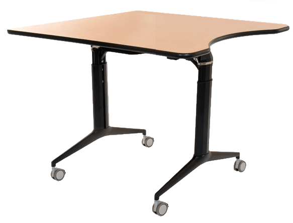 Adjustable Height Table with Wheels TPR3636 featuring steel frame, laminate top, and mobility for multi-use spaces