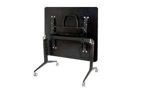 Flip-top adjustable height table TPR3636 with wheels for easy storage, ideal for events, activities, and healthcare settings