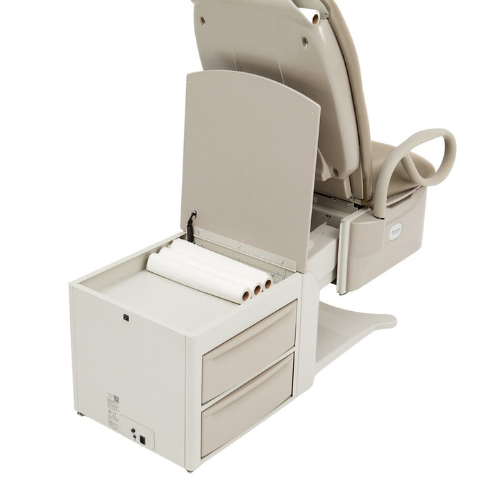 Brewer Medical Access™ High-Low Exam Table shown with side drawer open