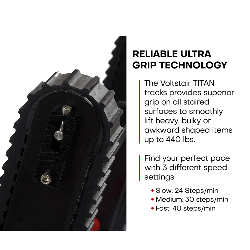 Voltstair Titan dolly with control buttons and battery