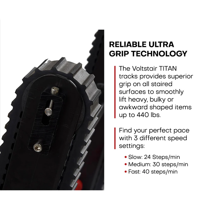 Voltstair Titan dolly with control buttons and battery