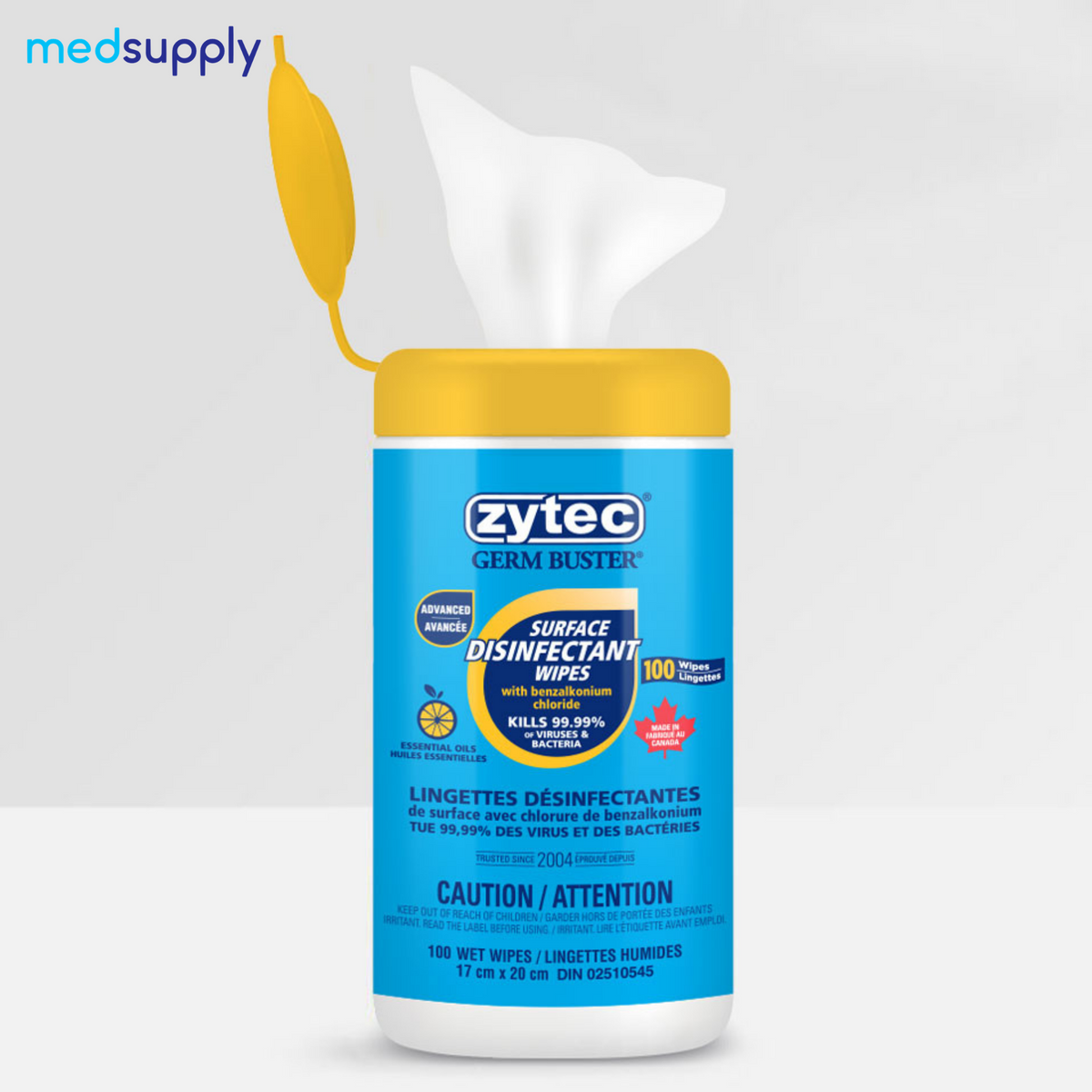 Powerful Clean, Big Value Zytec Disinfecting Wipes (180 Count) Med