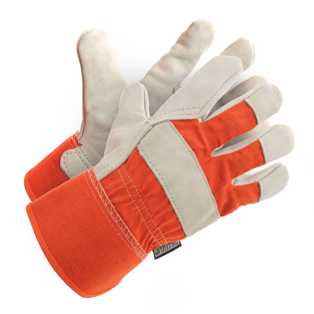 ForceField Grain Leather Work Glove with Rubberized Cuff
