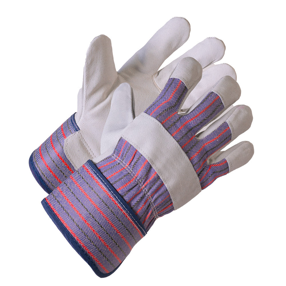ForceField White Pigskin Grain Leather Work Glove, Economy Grade