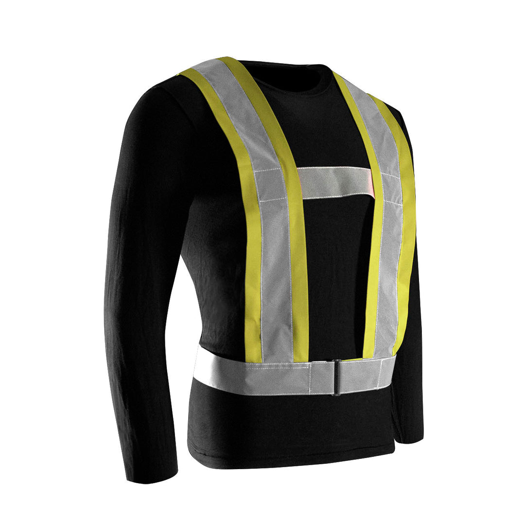 Banda de tráfico ForceField Lime CSA Tricot con cinta reflectante de 4"