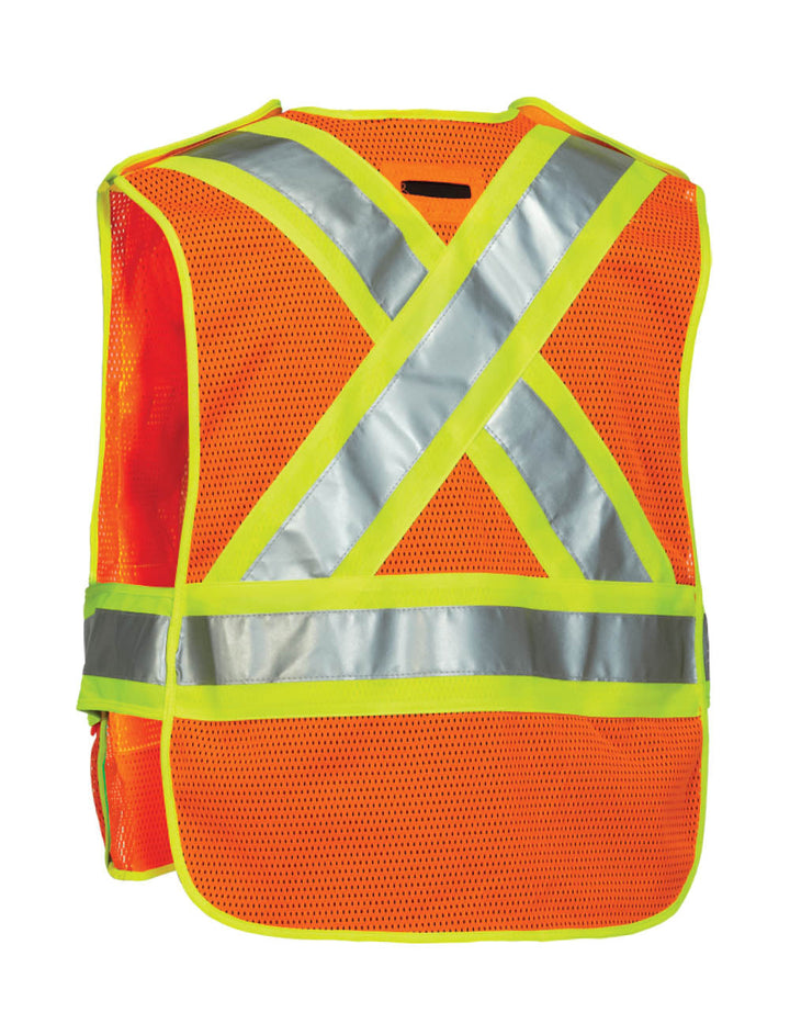 Chaleco de seguridad vial de malla de alta visibilidad desprendible de 5 puntos ForceField, talla única