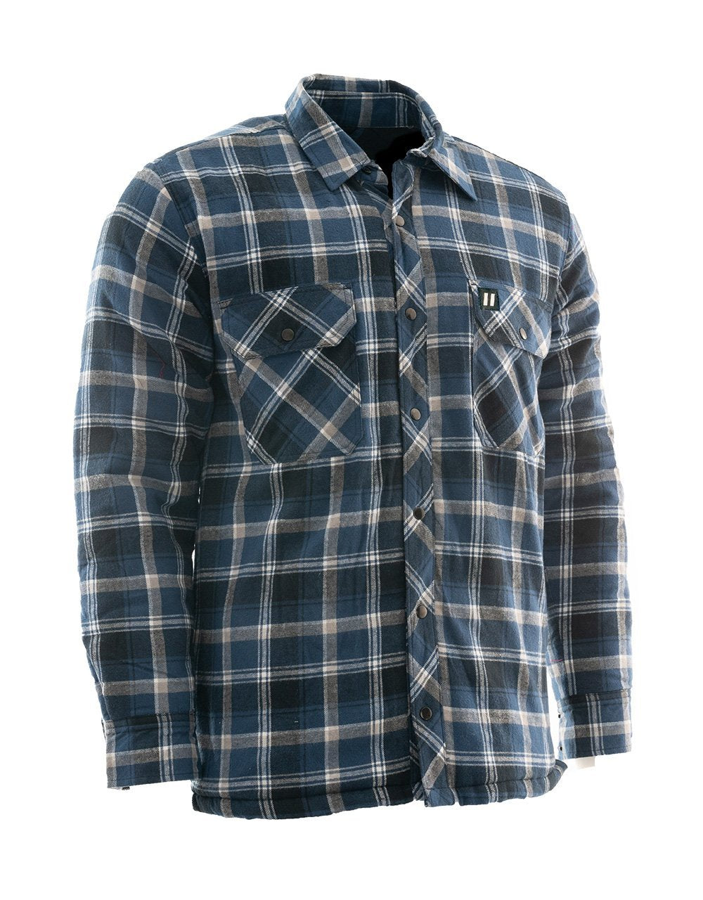 Chaqueta de franela con forro de sherpa y cuadros azules ForceField