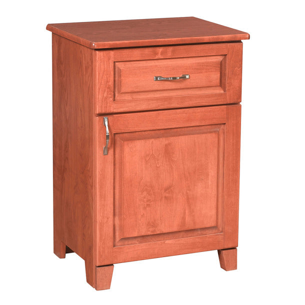 1 Drawer Bedside Cabinet - durable bedside cabinet with high pressure laminate top, 100 lbs rated drawer slides, ventilated back, 1 per box