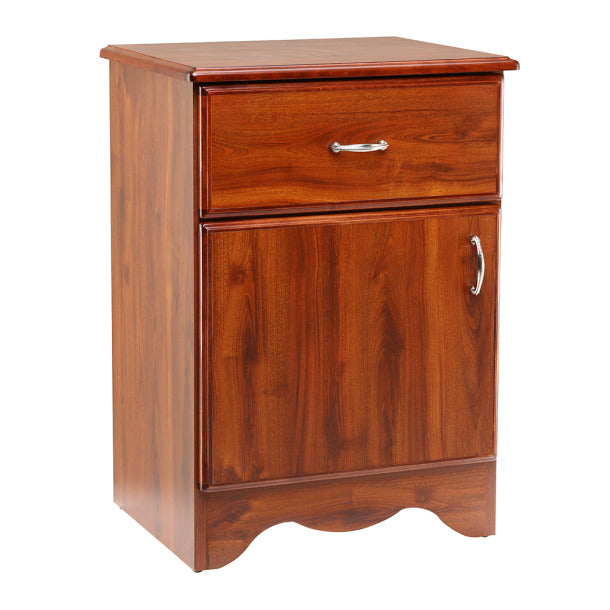 1 Drawer Bedside Cabinet - durable bedside cabinet with one drawer, high-pressure melamine, ventilated back