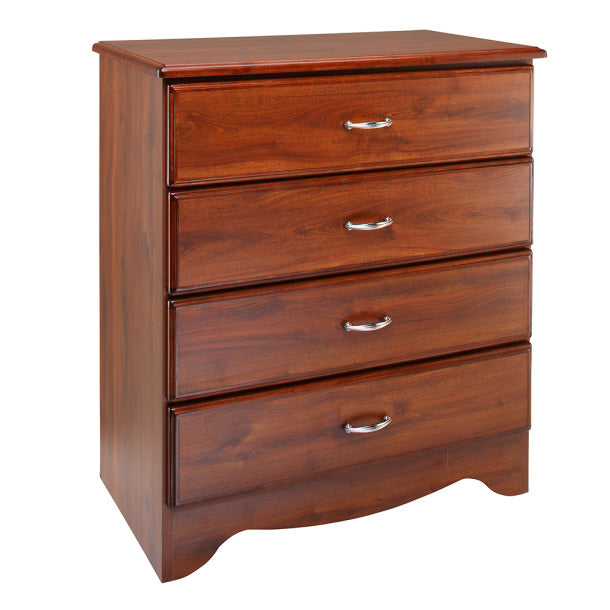 4 Drawer Chest - durable storage cabinet with high-pressure laminate top, solid wood edges, and 100 lbs rated drawers