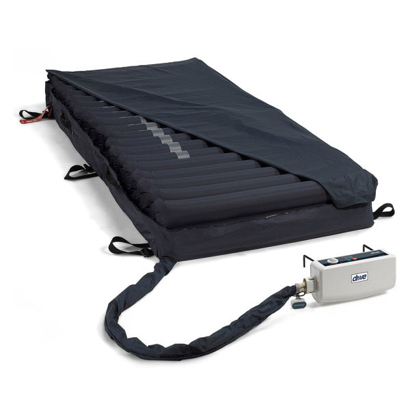 Med-Aire Melody Alternating Pressure and Low Air Loss Mattress shown fully assembled on bed for advanced pressure ulcer prevention