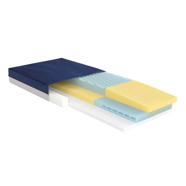 Gravity 8 Deluxe Long Term Care Mattress top view showing multi-zoned therapeutic foam for pressure redistribution