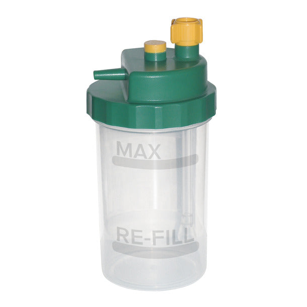 Drive Medical Humidifier Bottle with multi-threaded leak-proof lid and translucent design for high-flow oxygen therapy up to 15 LPM
