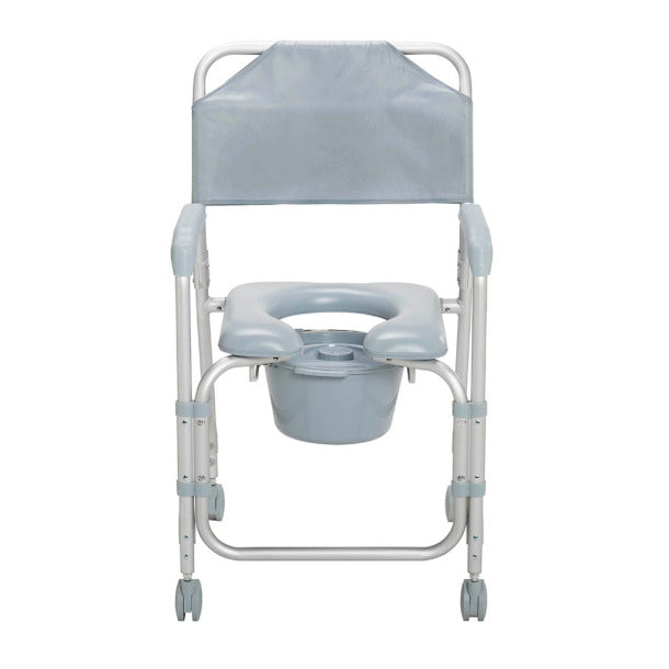 chaise de douche et commode en aluminium avec roulettes