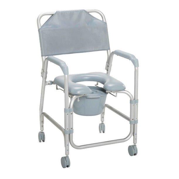 chaise de douche et commode en aluminium avec roulettes
