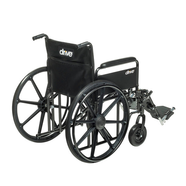 Foldable Bariatric Sentra EC Heavy-Duty Wheelchair with vinyl upholstery and aluminum footplates for easy transport and storage