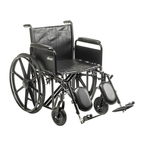 Bariatric Sentra EC Heavy-Duty Wheelchair with 450 lbs weight capacity, carbon steel frame, and padded armrests for maximum comfort and durability