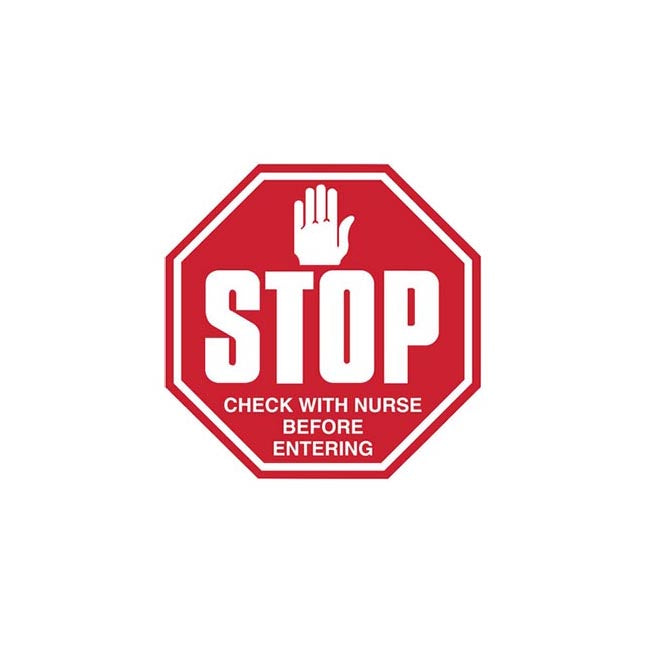 Stop the Spread! Red Infection Control Label