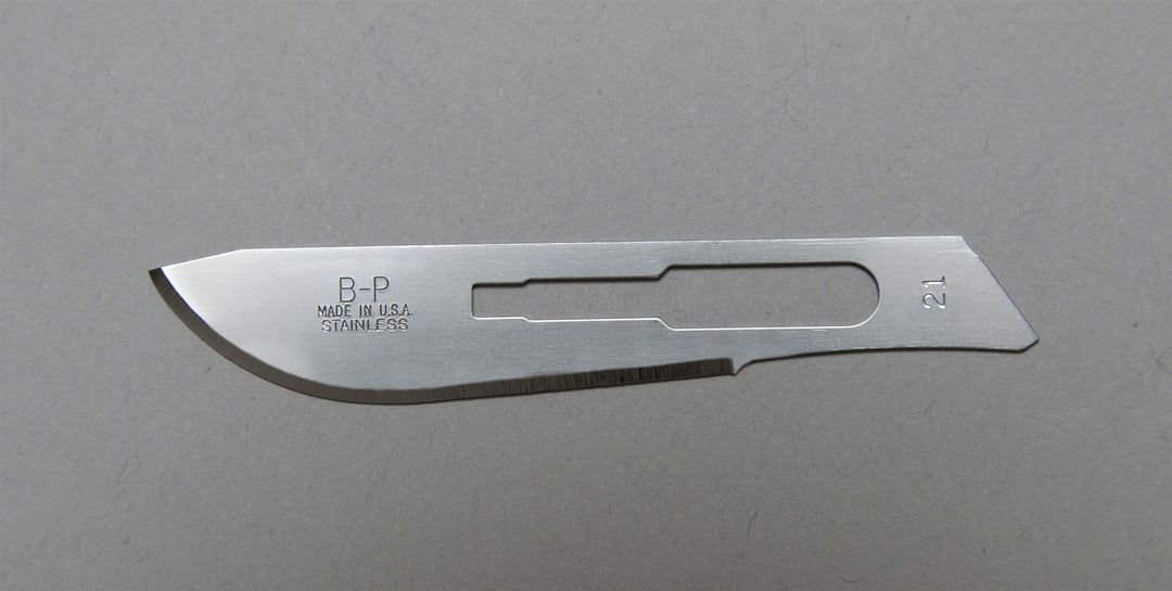 Cuchillas de acero inoxidable Bard Parker: Tamaño: 21