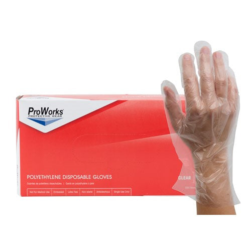 Faciles à enfiler et à retirer : gants en polyéthylène PROWORKS®