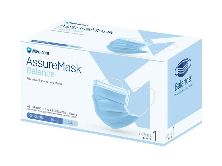 Mascarillas faciales con lazo para las orejas con procedimiento AssureMask Balance