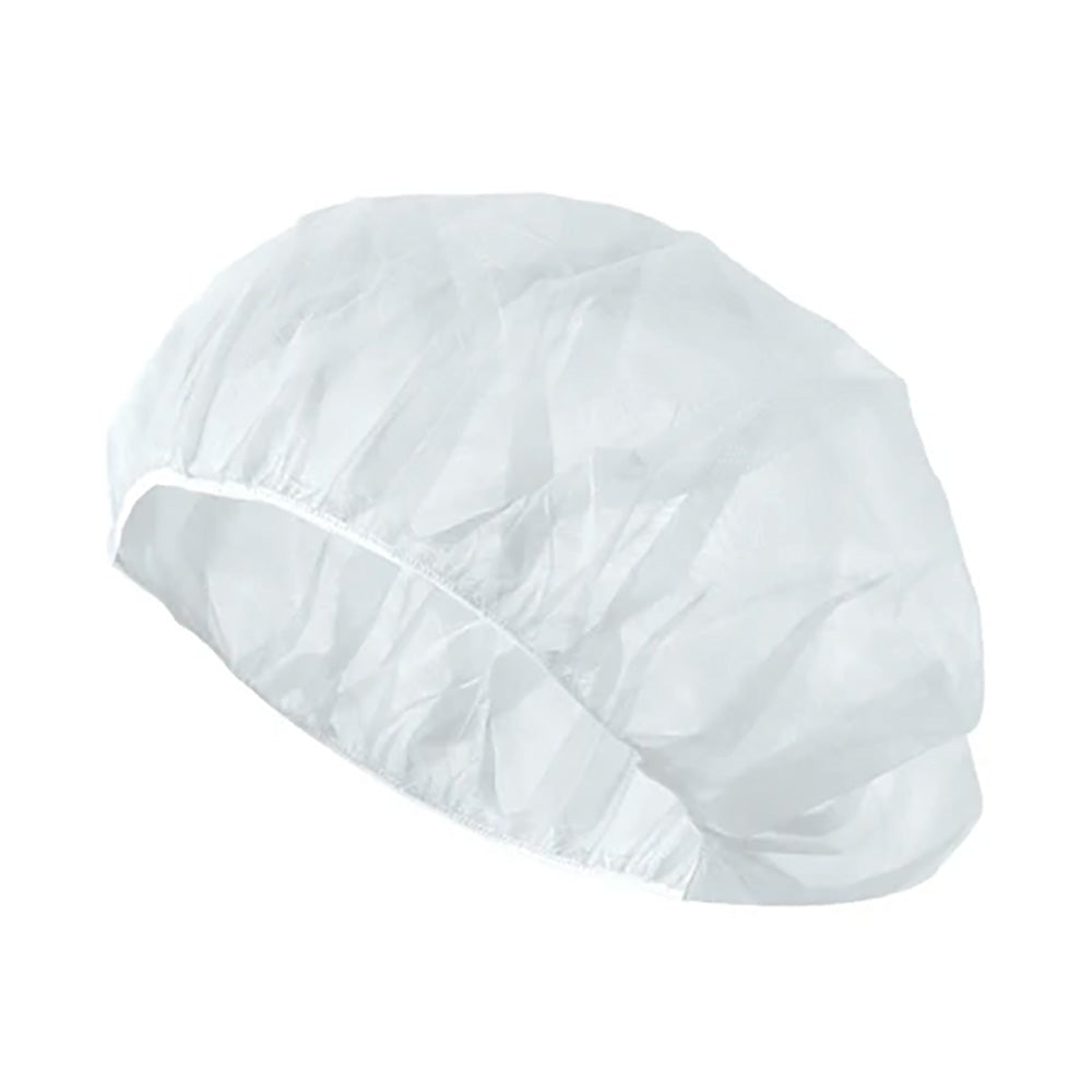 Gorros de bouffant ForceField de 18", polipropileno blanco, bolsa de 100 unidades