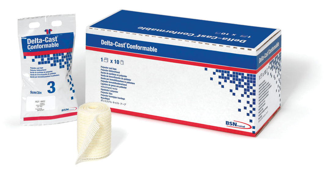Delta Cast Conformable: cinta de poliéster para yeso que ofrece un soporte flexible