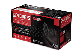Gants de protection robustes en nitrile noir GLOVEWORKS®