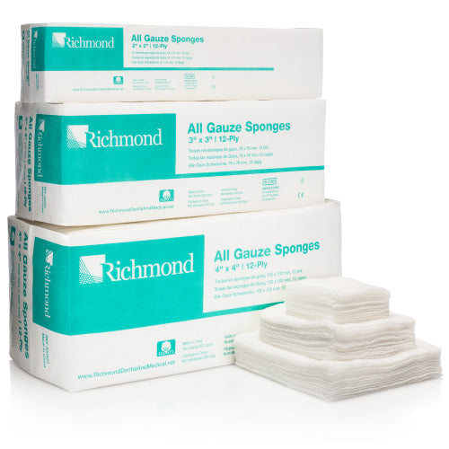 Esponjas de gasa: cuidado de heridas simple y eficaz (2" x 2" - 4" x 4")