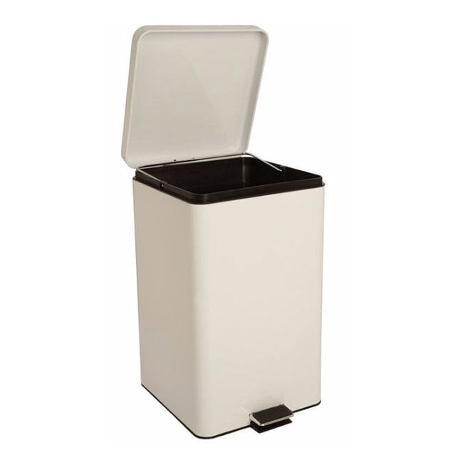 Bote de basura cuadrado con pedal (32 qt): manos libres y duradero