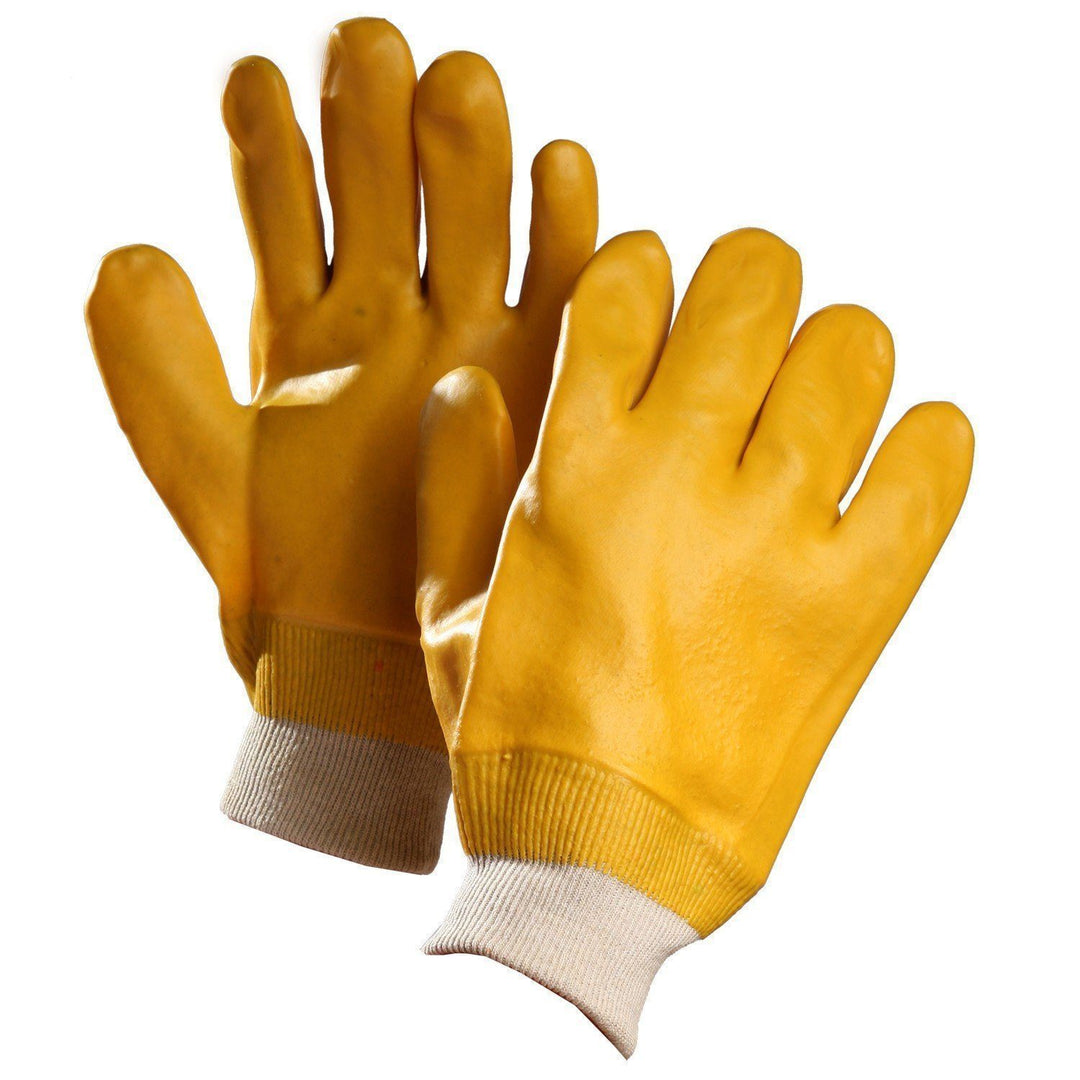 Gants ForceField Premium résistants aux produits chimiques, revêtement en PVC jaune, poignet tricoté