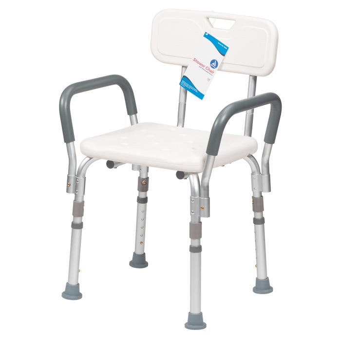 Silla de ducha ligera | Respaldo y brazos desmontables
